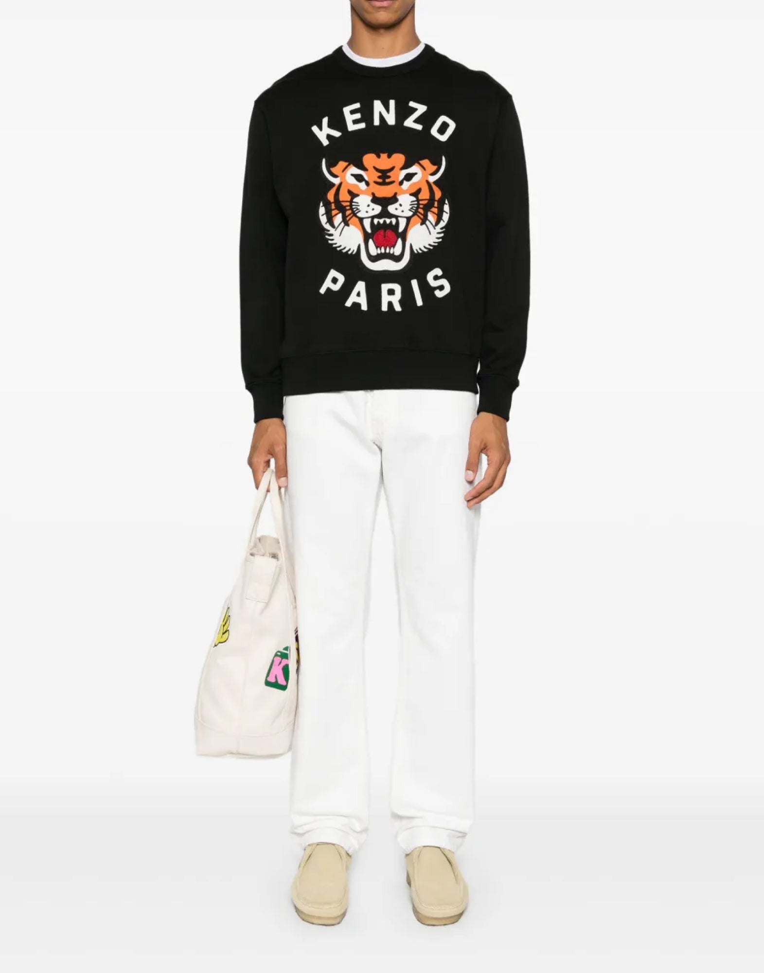 KENZO Lucky Tiger Logo Sweatshirt - Men's Round Neck Long Sleeve