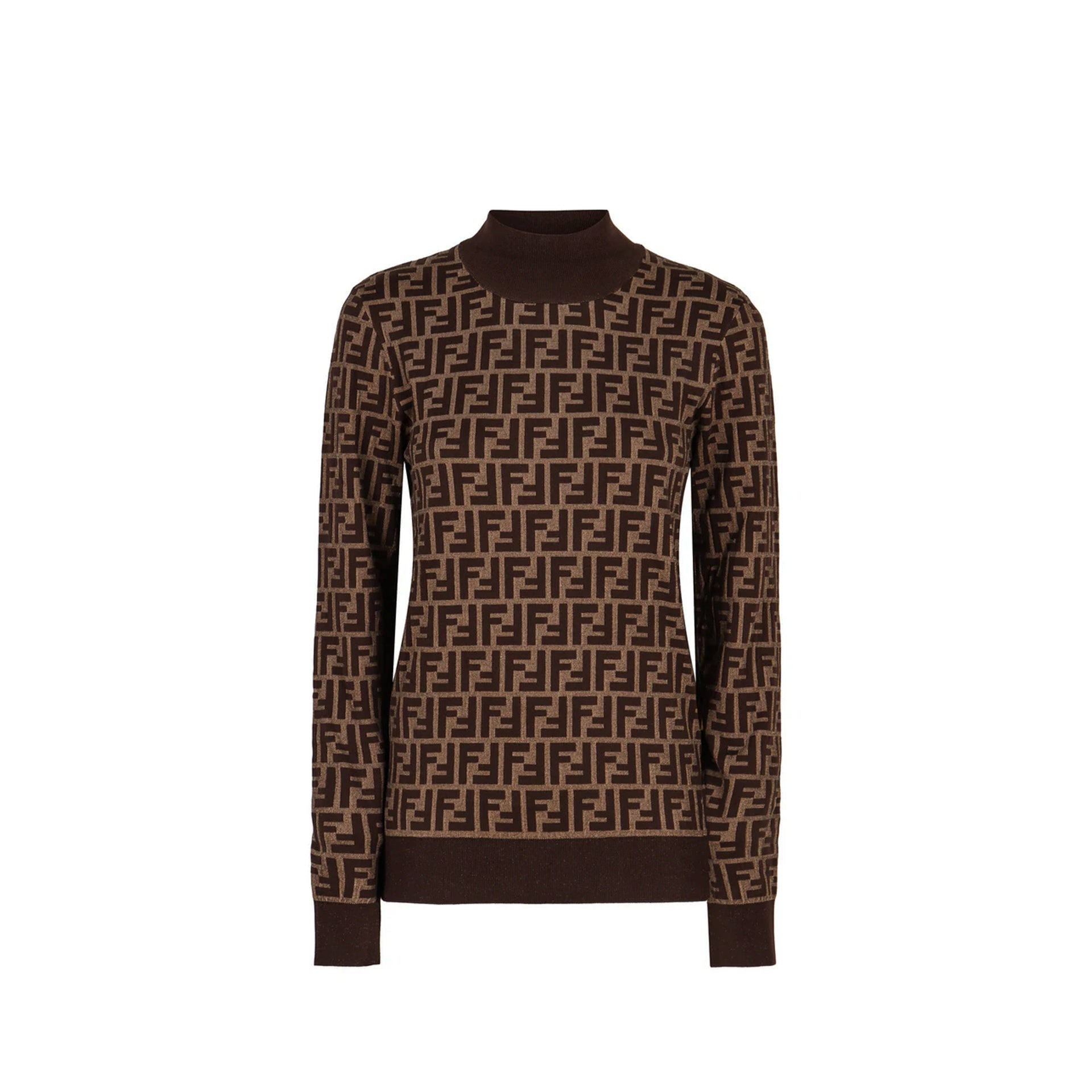 FENDI Cotton FF High Neck Sweater for Women