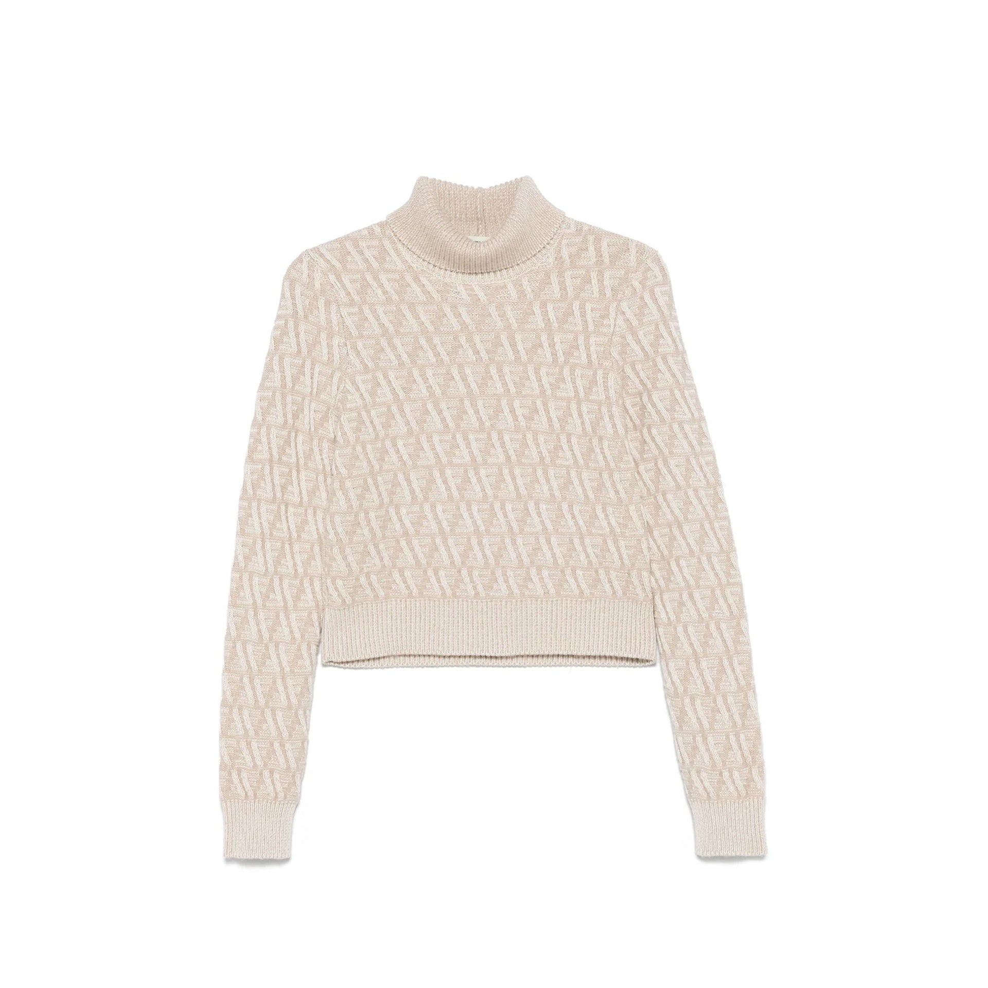 FENDI Chic Turtleneck Wool and Cashmere Sweater