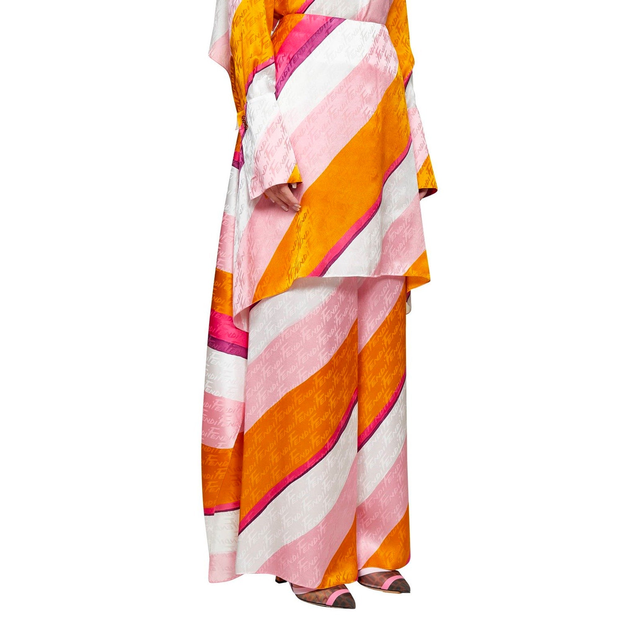 FENDI Color-Block Draped Trousers for Women