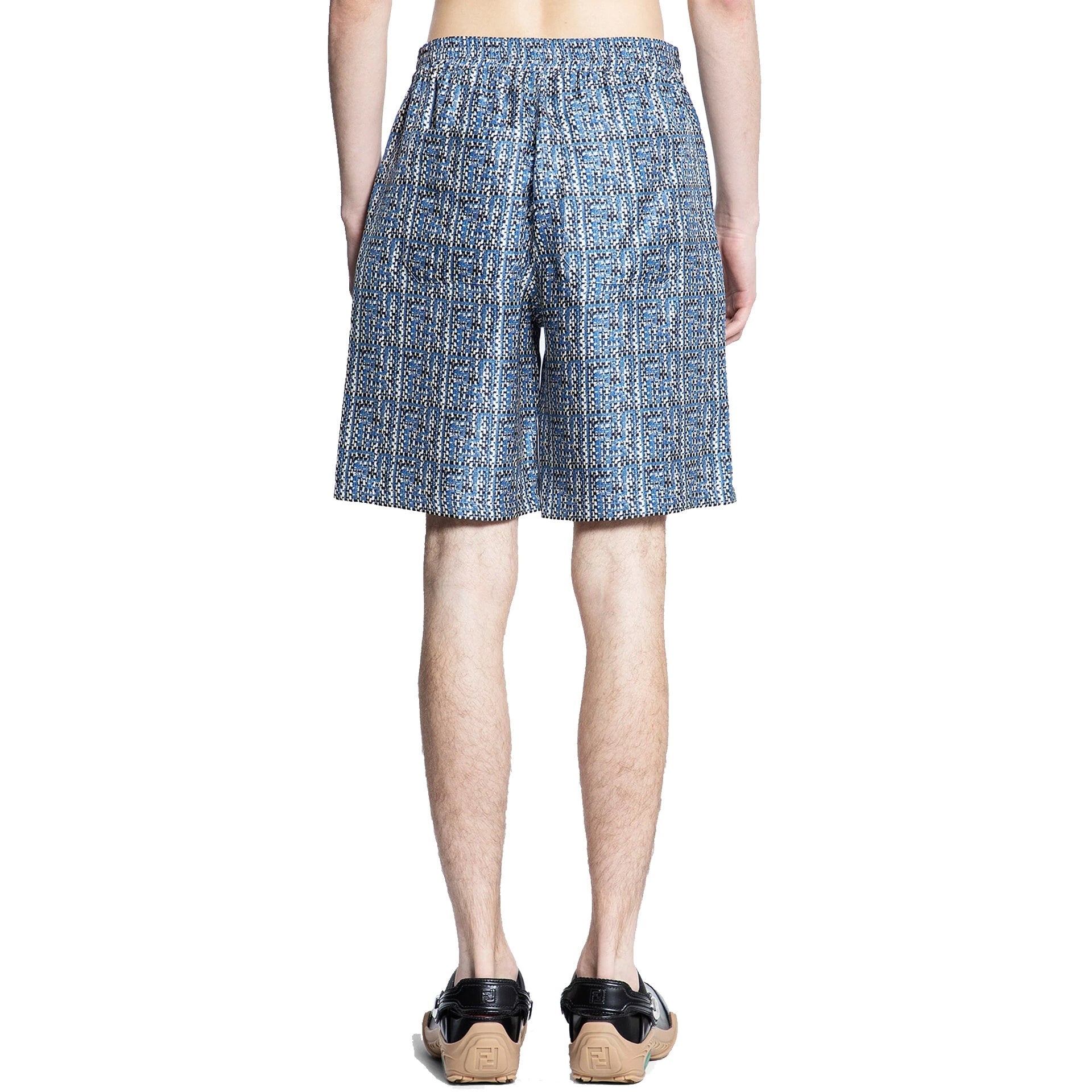 FENDI Luxury Printed Silk Mini Shorts for Men