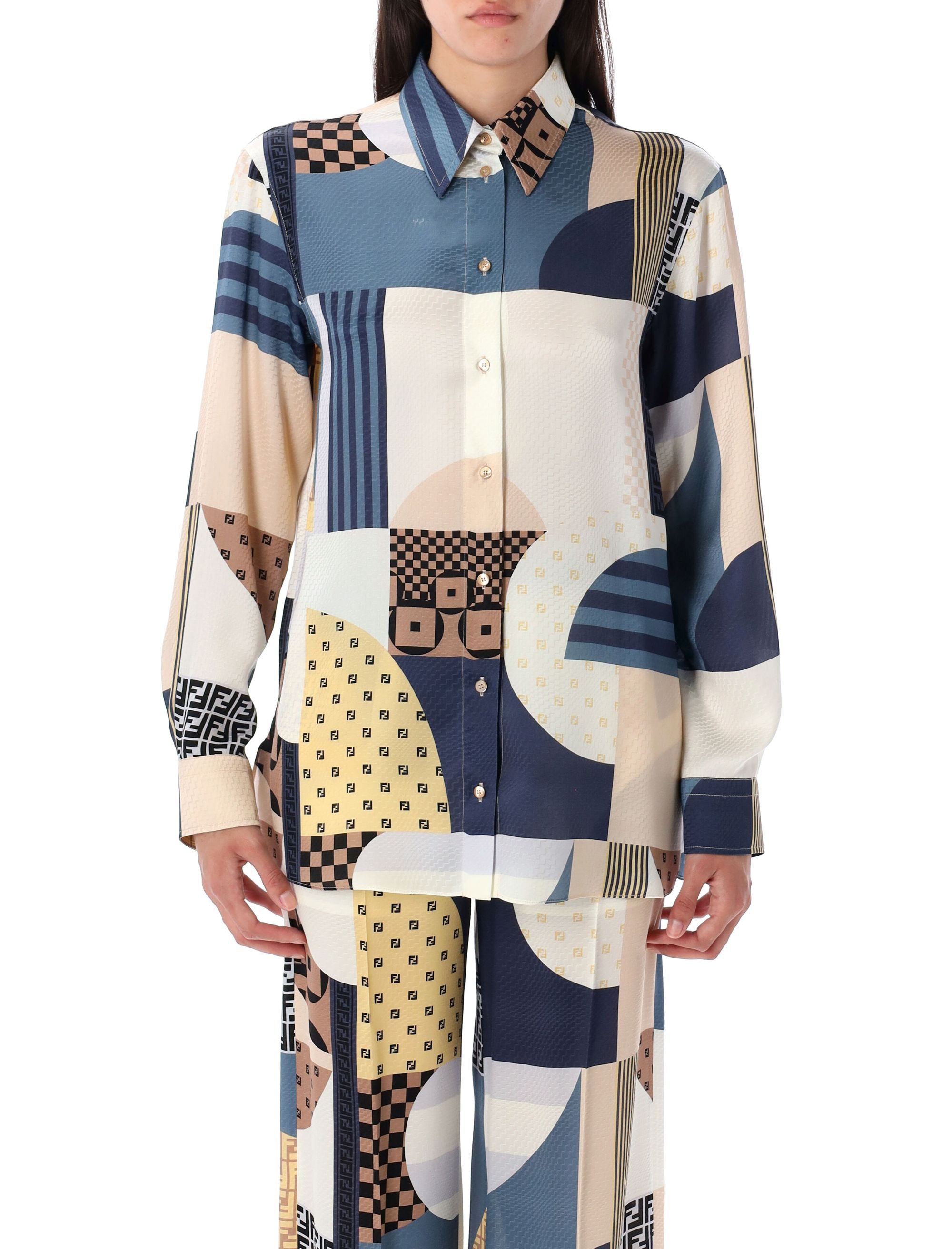 FENDI Patchwork Print Shirt - Size 40