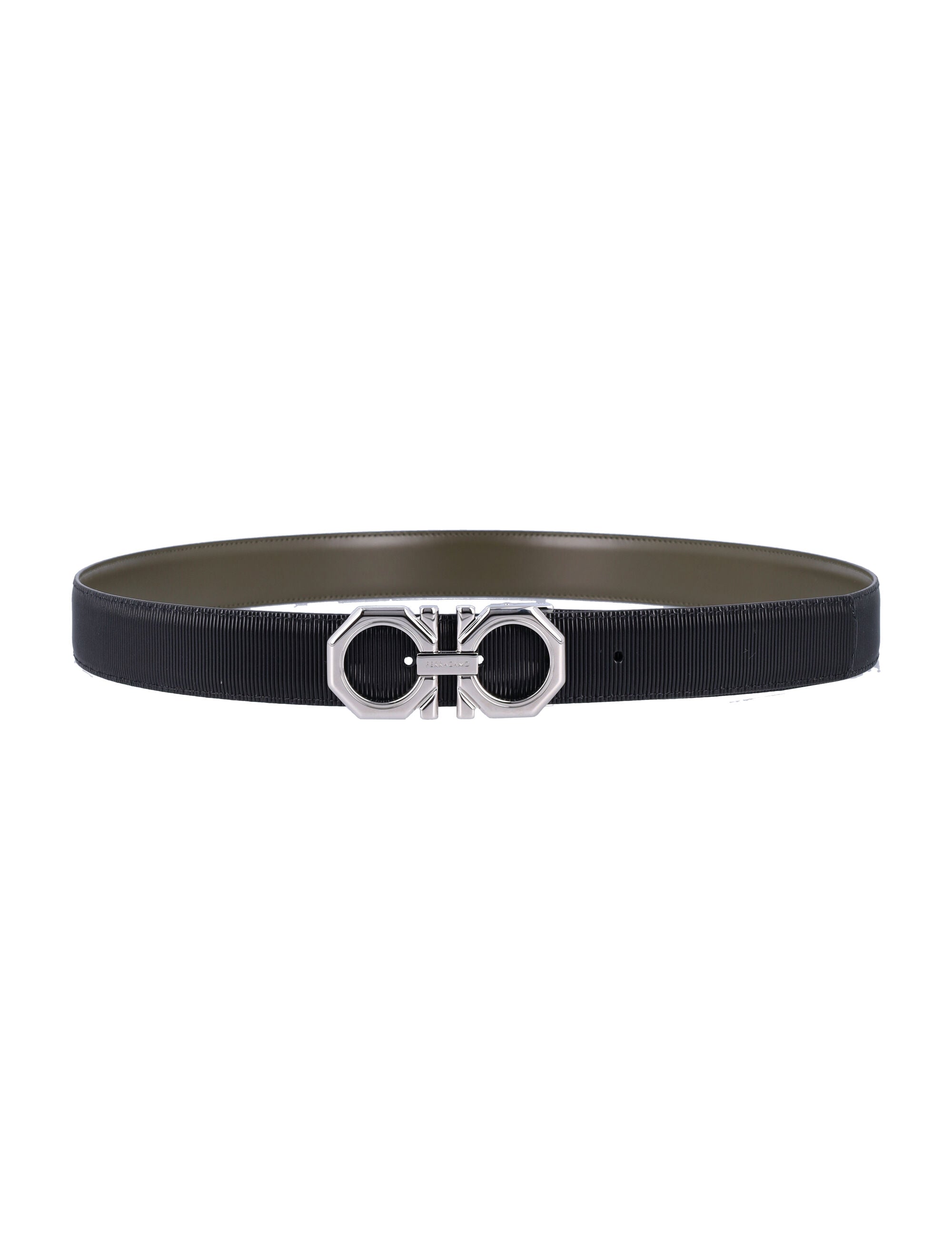 Ferragamo Reversible Adjustable Gancini Hook Belt - 3cm
