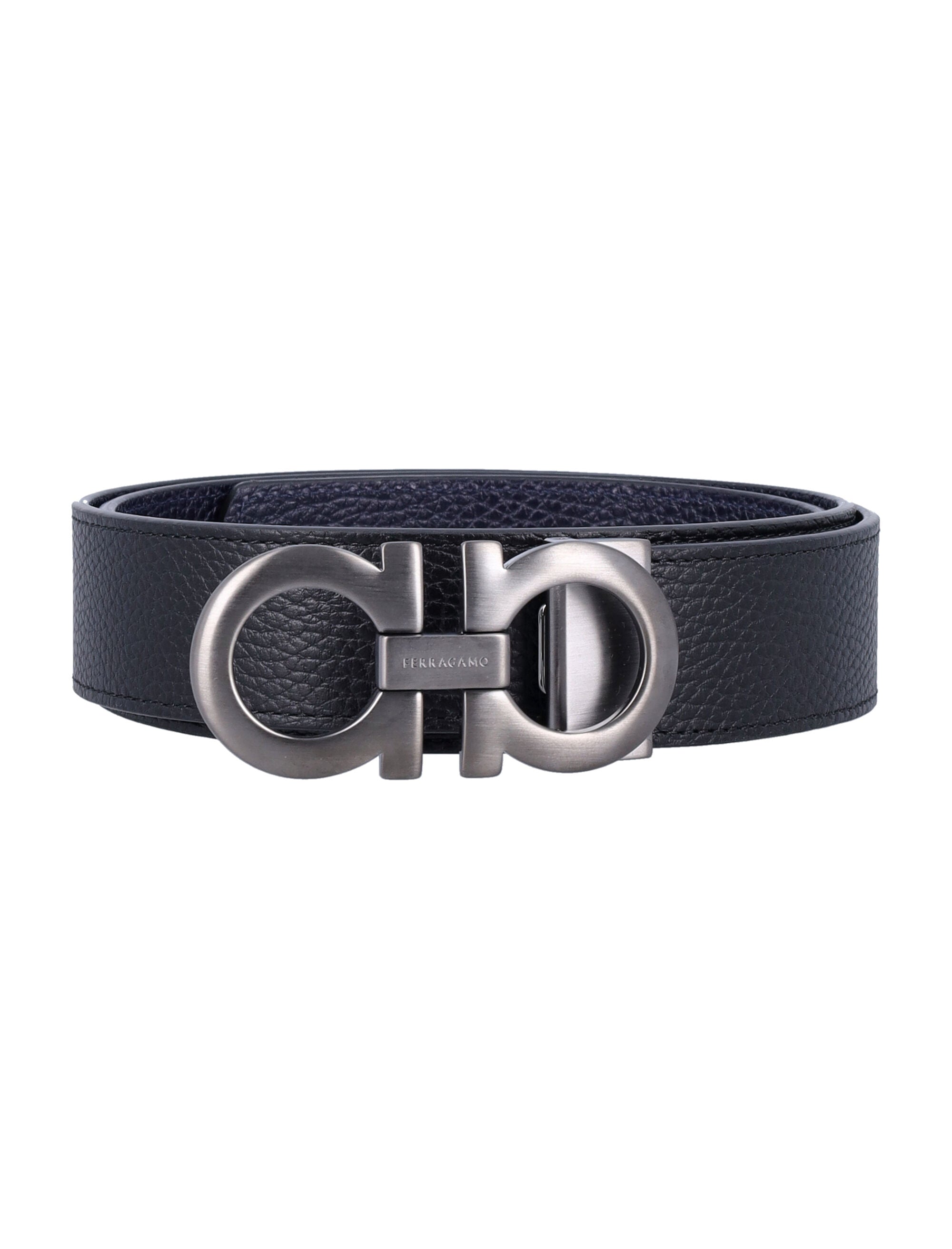Ferragamo Reversible Adjustable Gancini Hook Belt 3 cm