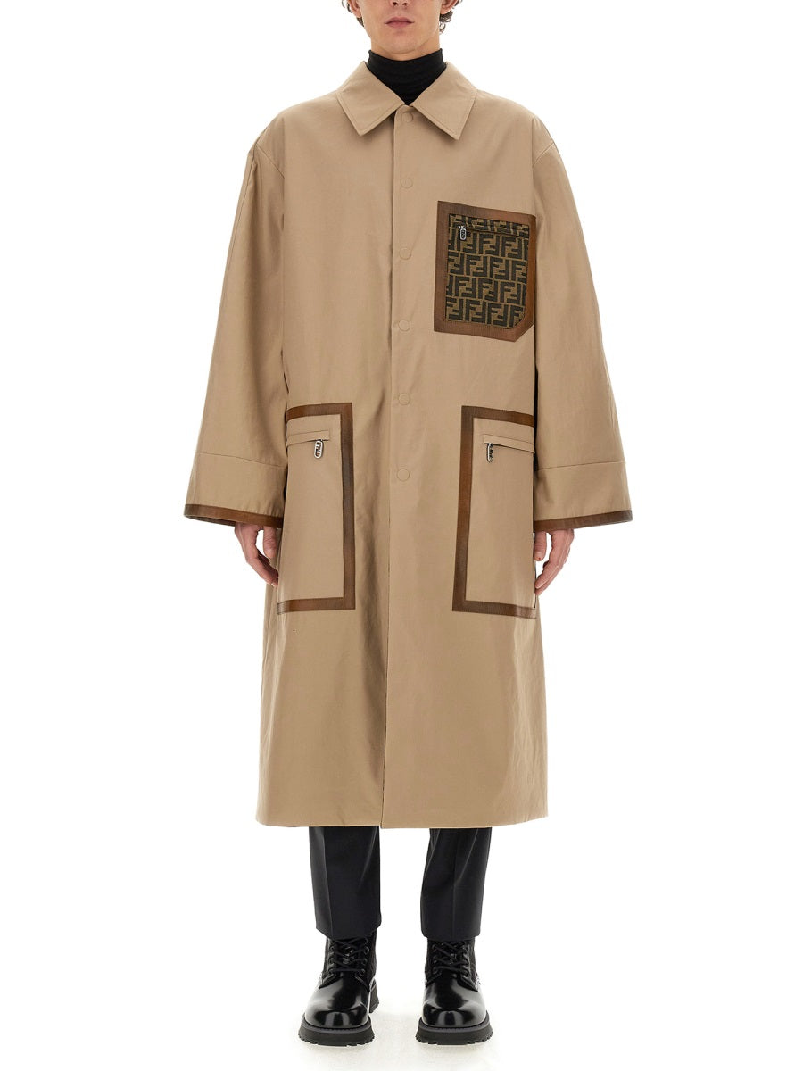 FENDI Classic Fabric Trench Jacket - Size 48 IT