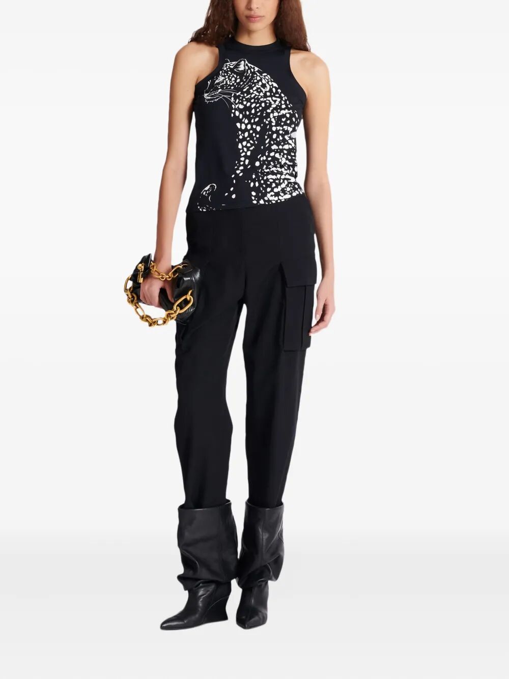 BALMAIN Leopard Print Tank Top
