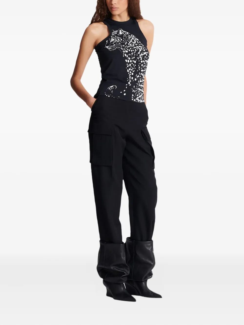 BALMAIN Leopard Print Tank Top
