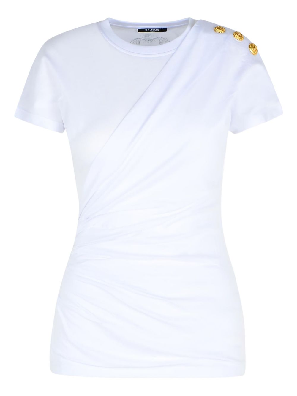 BALMAIN Short-Sleeved Draped T-Shirt