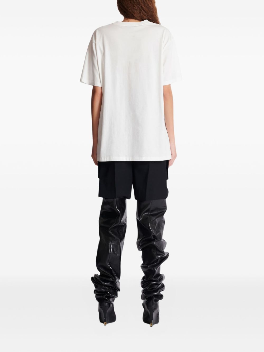 BALMAIN Leopard Print Crew Neck T-Shirt - Women's