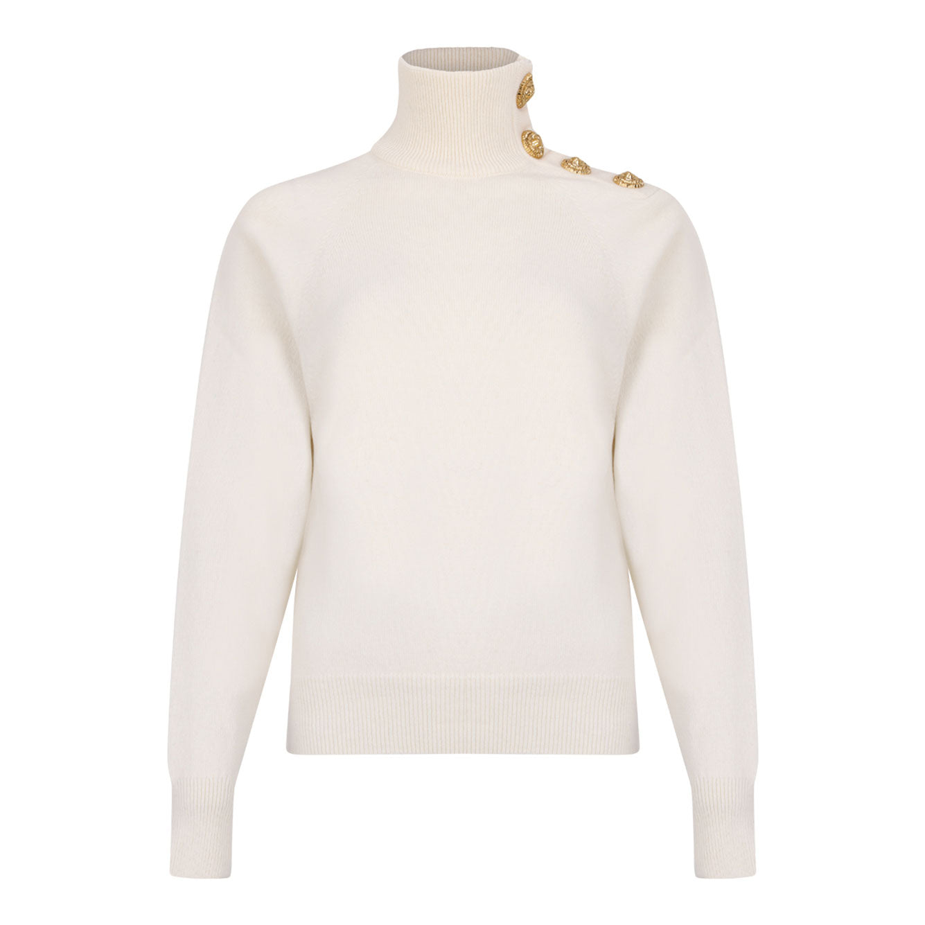 BALMAIN Natural Cashmere Wool Sweater for Women - FW25