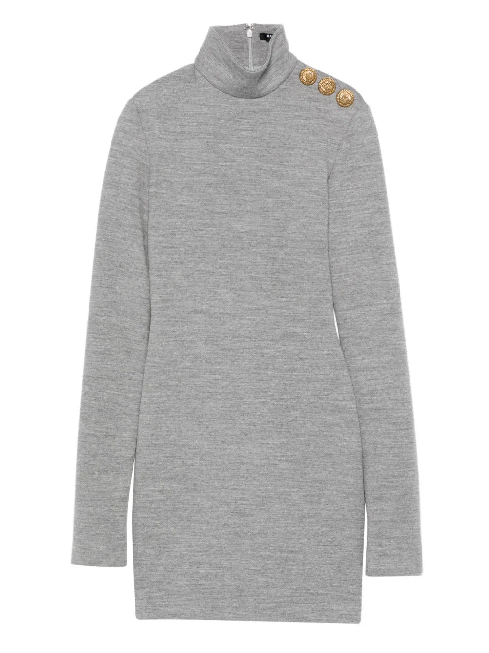 BALMAIN High-Neck Bodycon Mini Dress