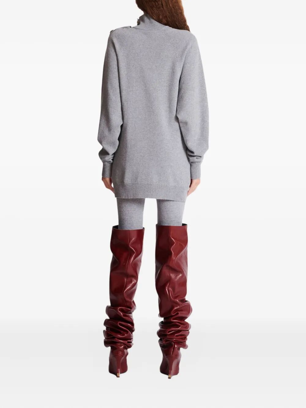 BALMAIN Eco Cashmere Batwing Mini Dress