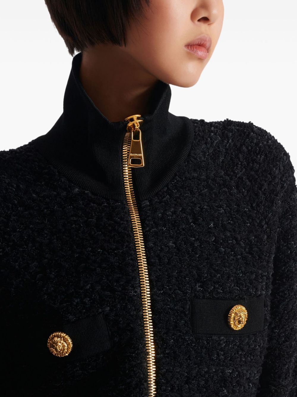BALMAIN Tweed Bomber Jacket