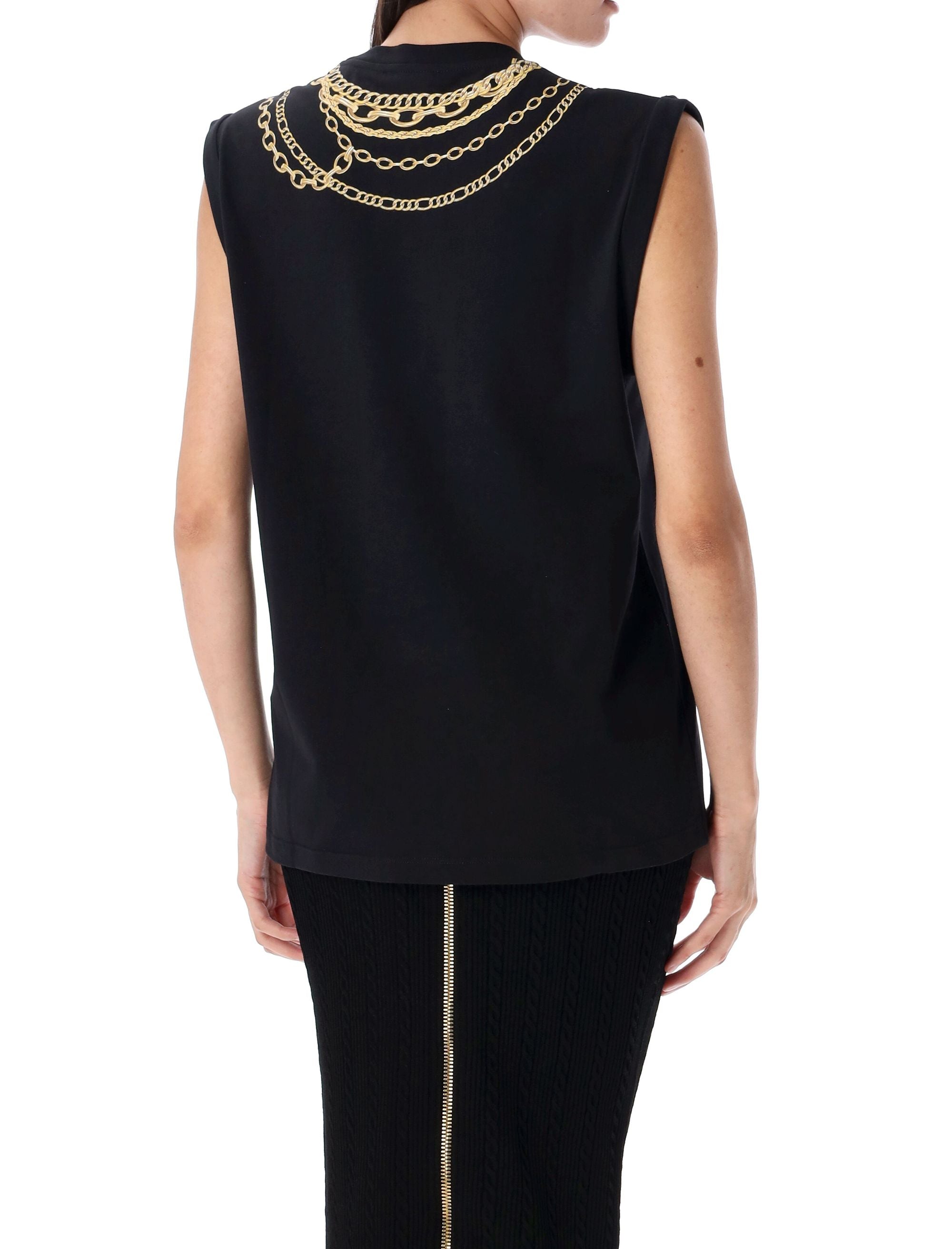 BALMAIN Trompe-L'Œil Print Vest Top - Size S