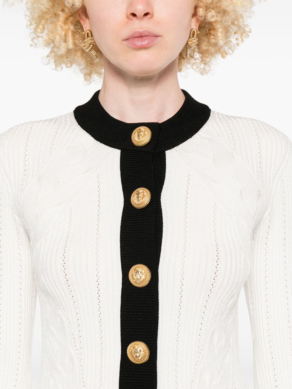 BALMAIN Knit Crewneck Cardigan for Women