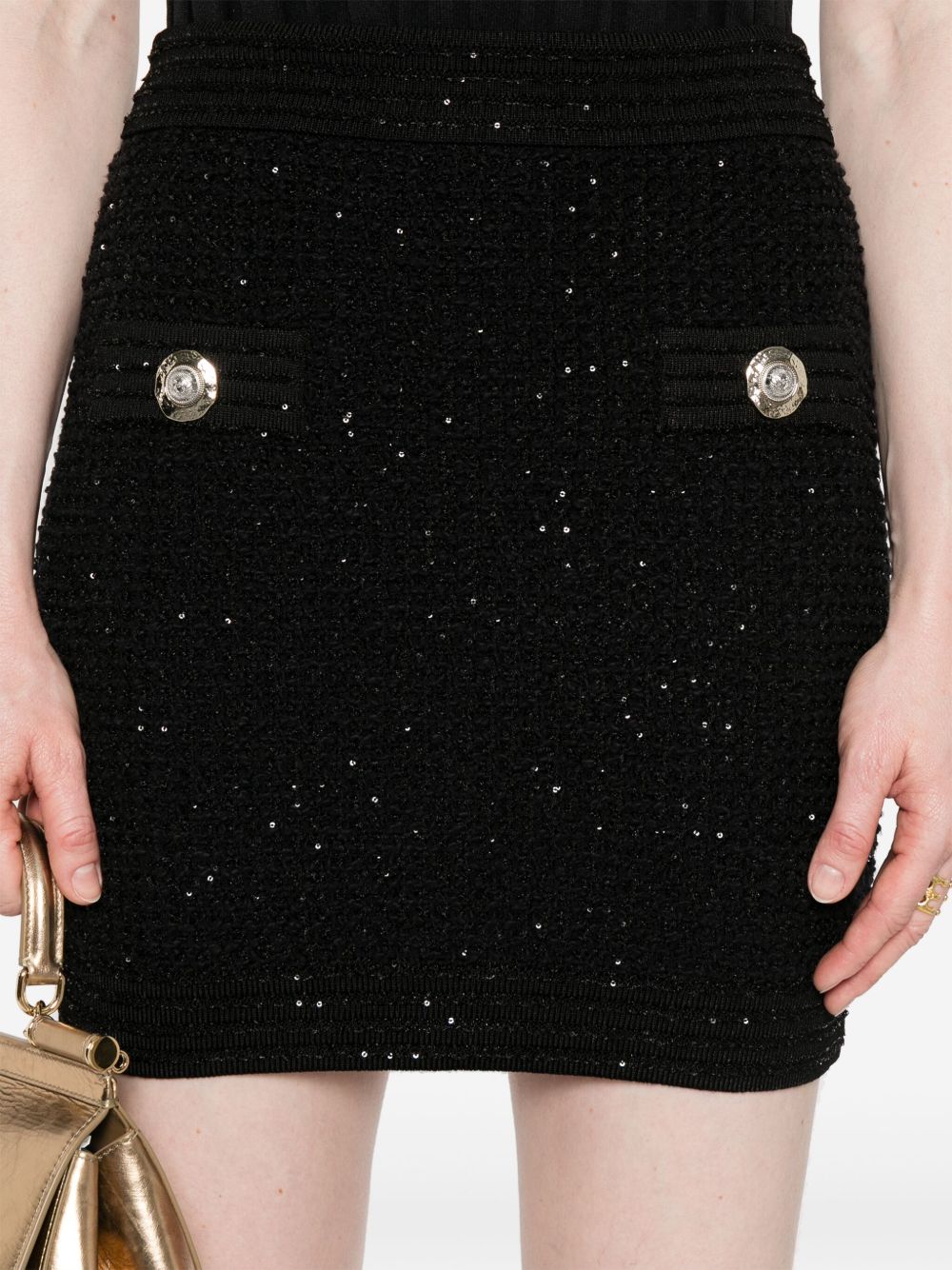 BALMAIN Chic Tweed Mini Skirt