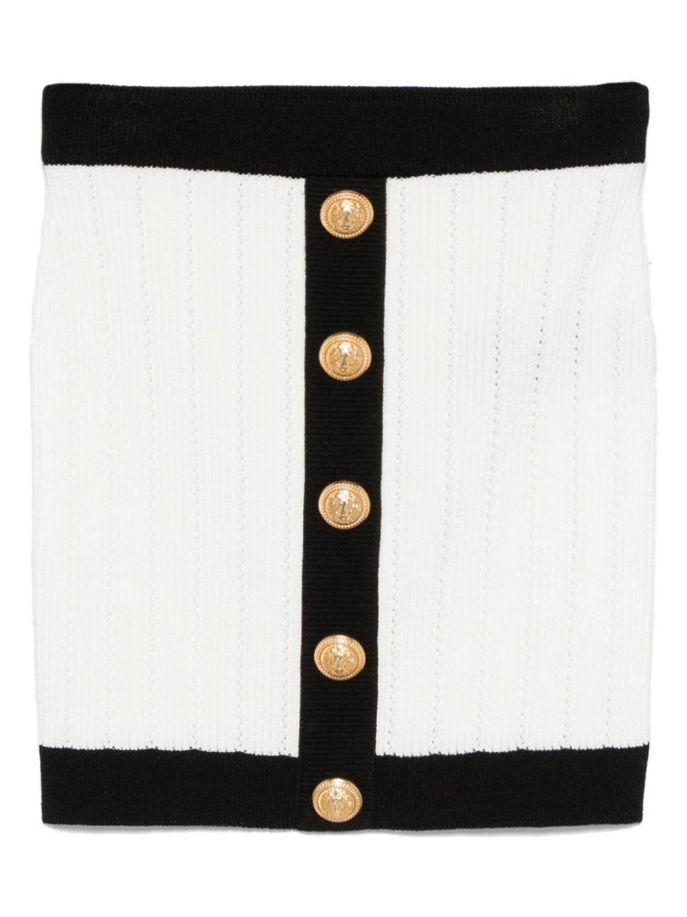 BALMAIN Buttoned Knit Mini Skirt