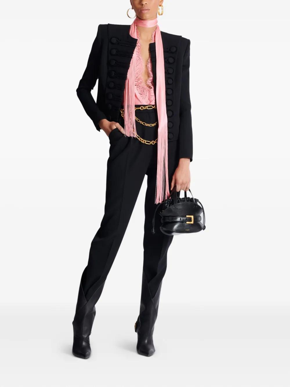 BALMAIN Classic Virgin Wool Trousers for Women