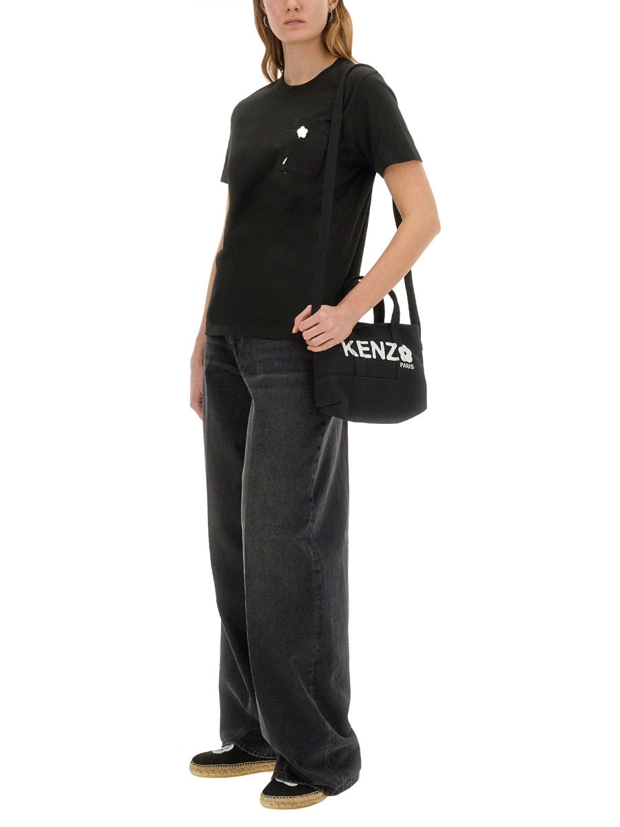 KENZO Loose T-Shirt with Embroidered Boke Flower