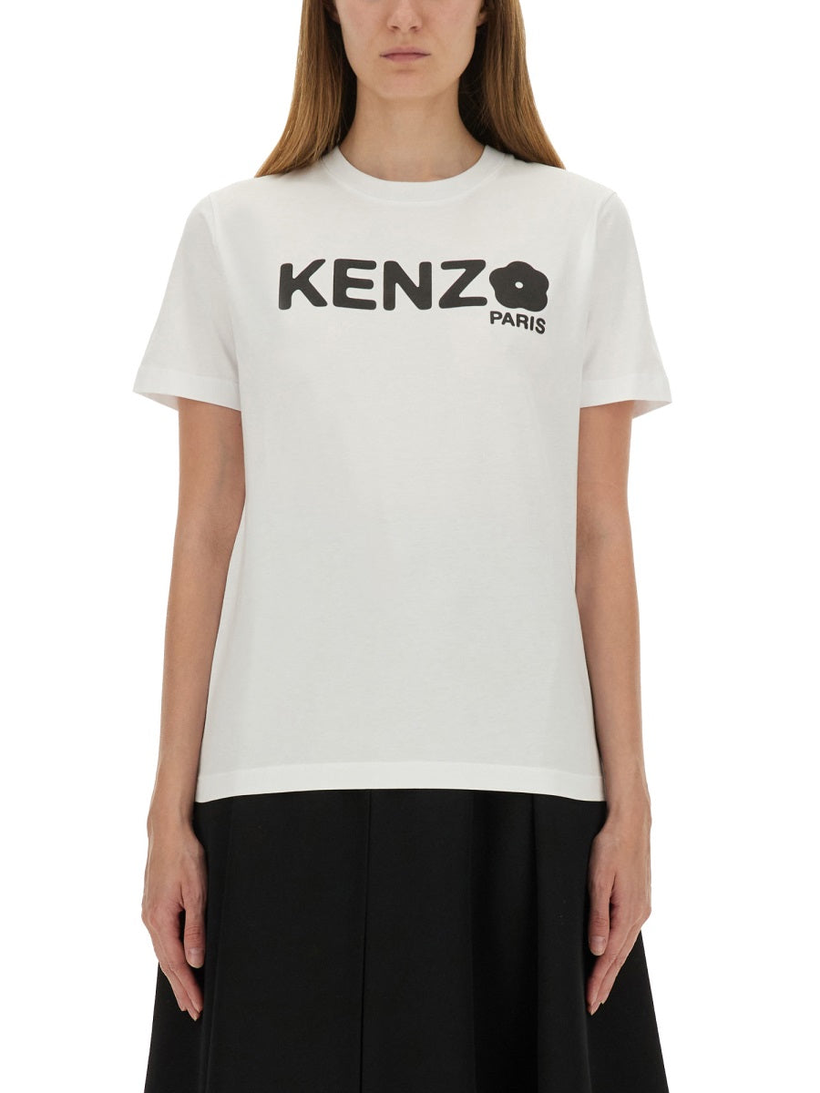 KENZO Loose T-Shirt with Puff Print Branding - Size S