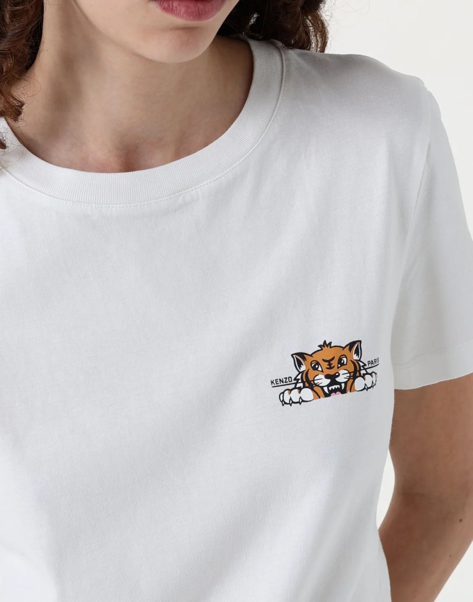 KENZO Happy Tiger Logo Short Sleeve T-Shirt for Women