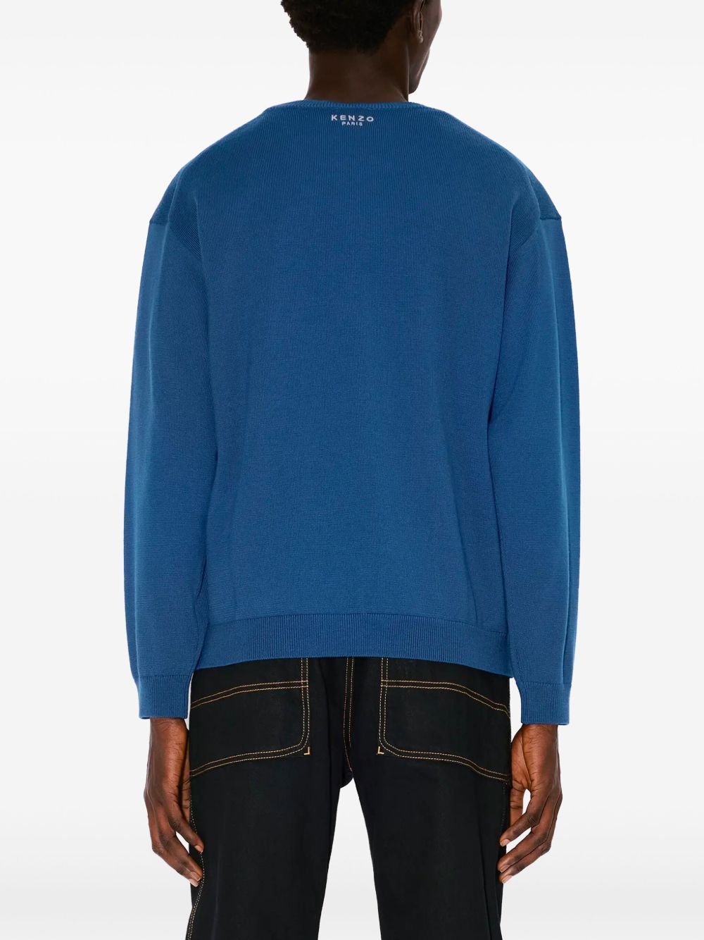 KENZO Crew Neck Long Sleeve Straight Hem Sweater for Men