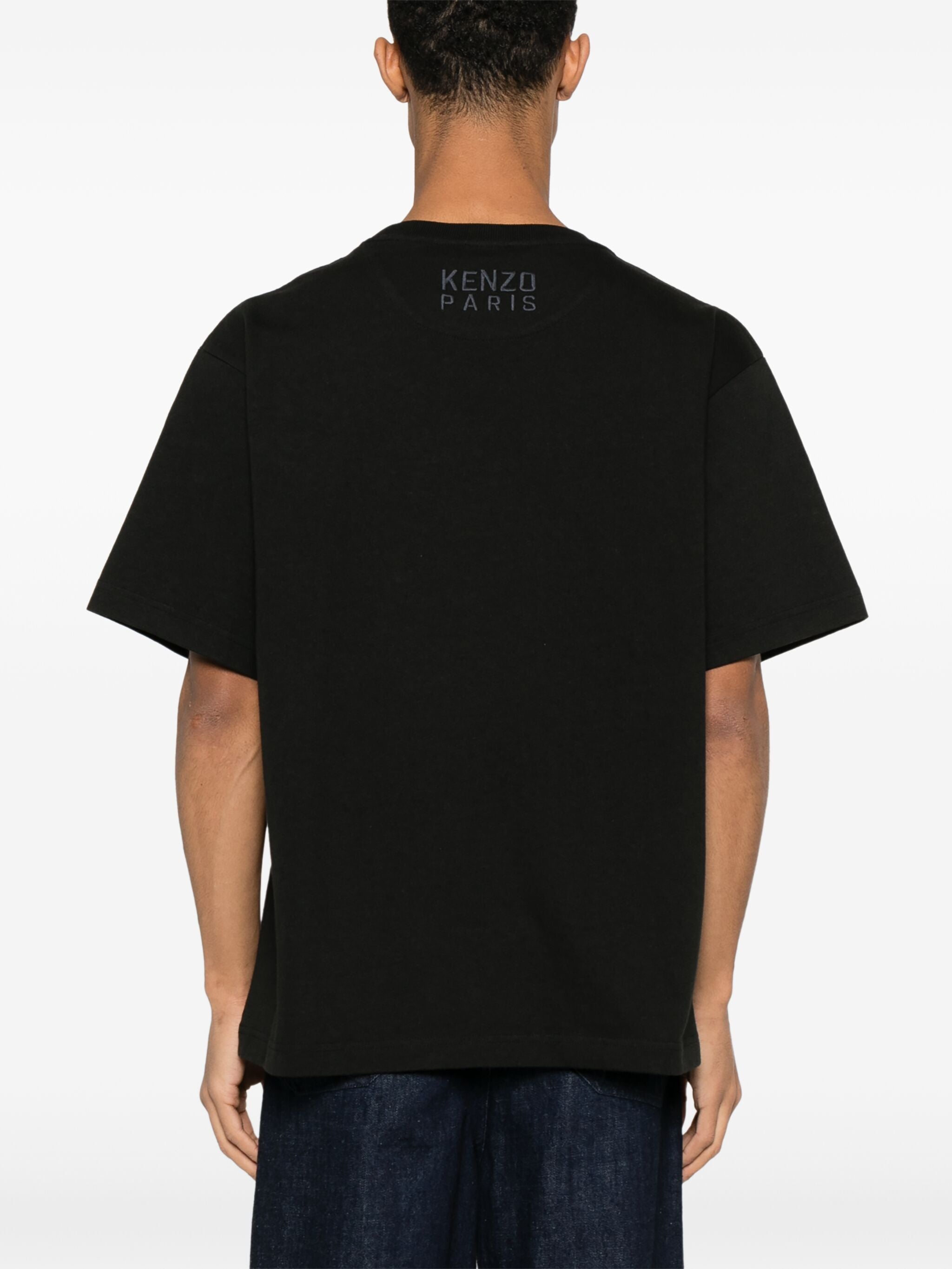 KENZO Oversized Cotton T-Shirt with Happy Tiger Embroidery