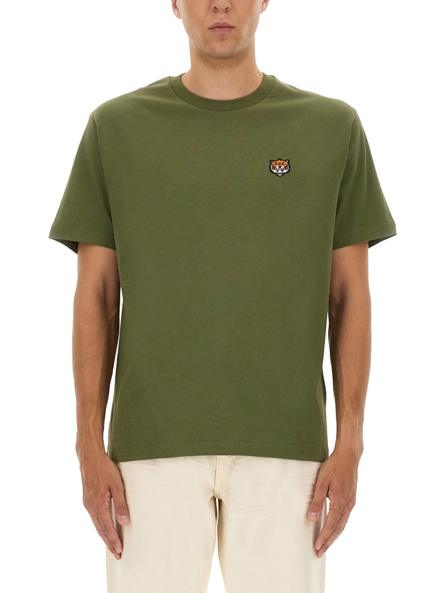 KENZO Men's Graphic Tee with Tiger Patch