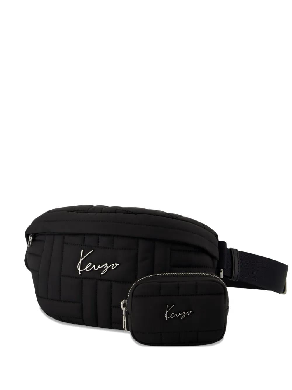 KENZO Quilted Logo Belt Handbag with Detachable Pouch