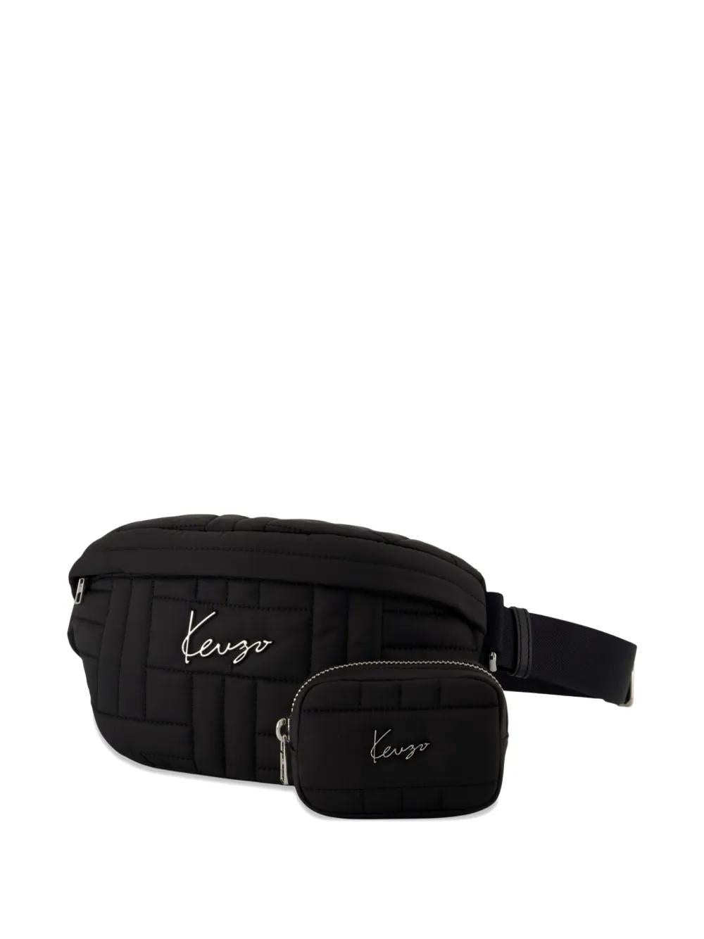 KENZO Quilted Logo Belt Handbag with Detachable Pouch