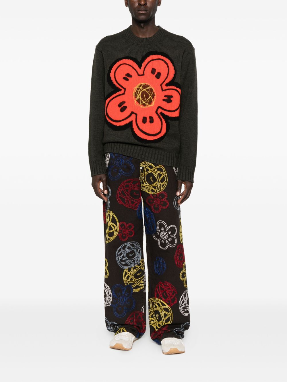KENZO Men's Wool Sweater with Boke Flower - Size L