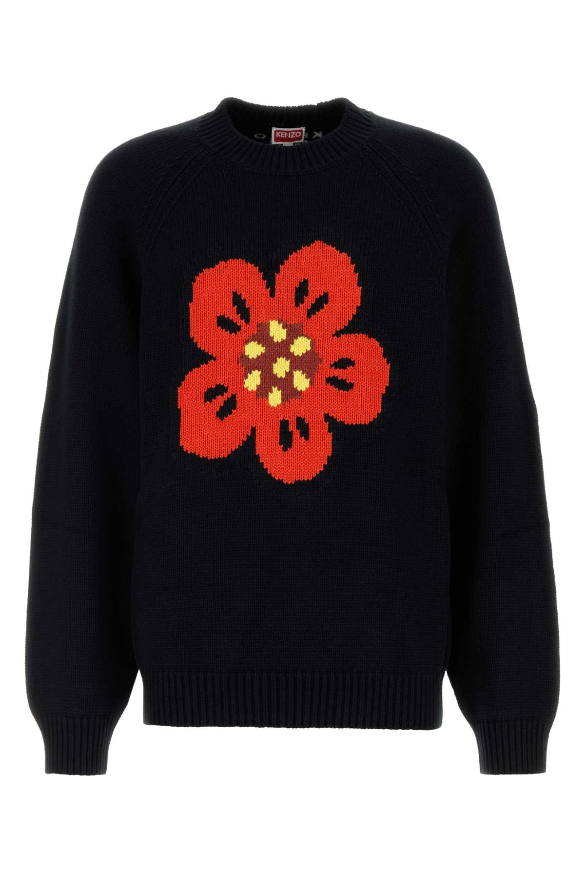 KENZO Crewneck Sweater with Boke Flower Motif - Size M