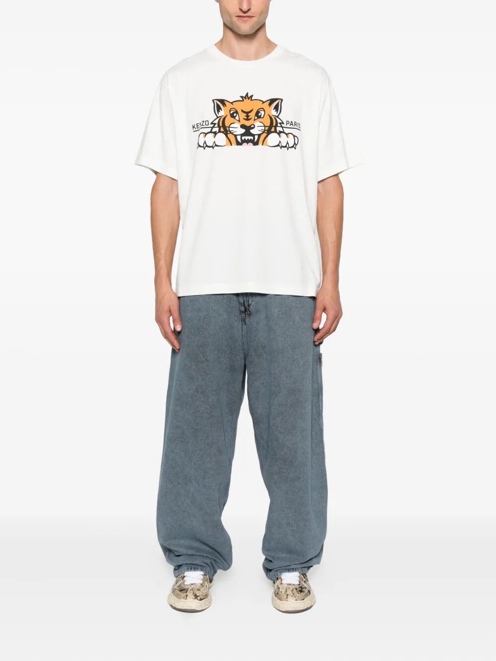 KENZO Men's Crewneck Tiger Graphic T-Shirt - Size M