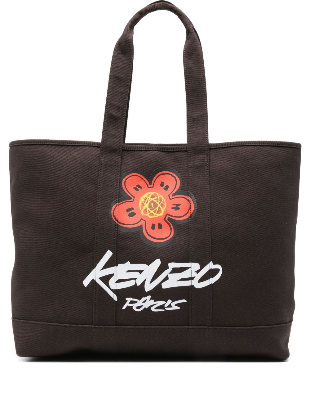 KENZO Large Utility Canvas Tote Handbag