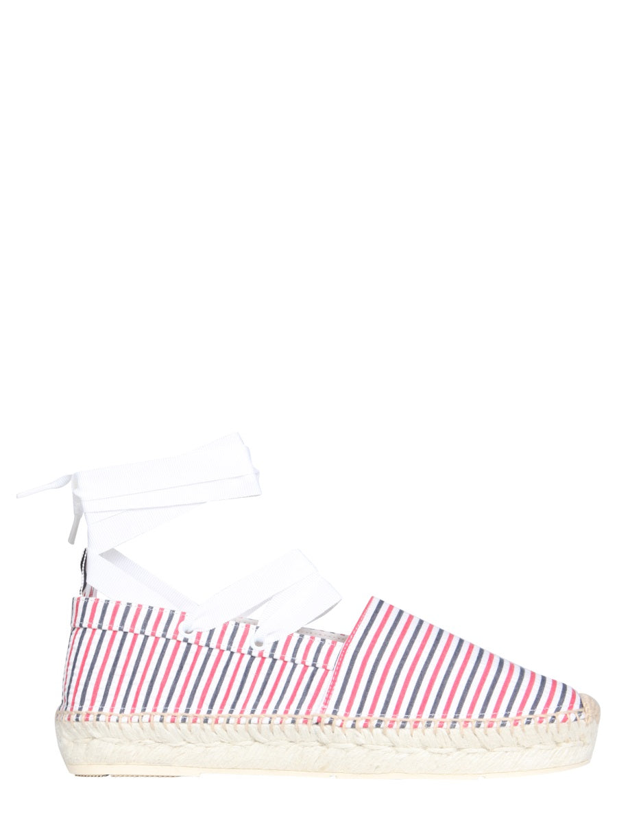 THOM BROWNE Seersucker Cotton Espadrilles for Women