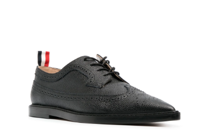 THOM BROWNE Pointed-Toe Leather Brogues - SS24 Collection