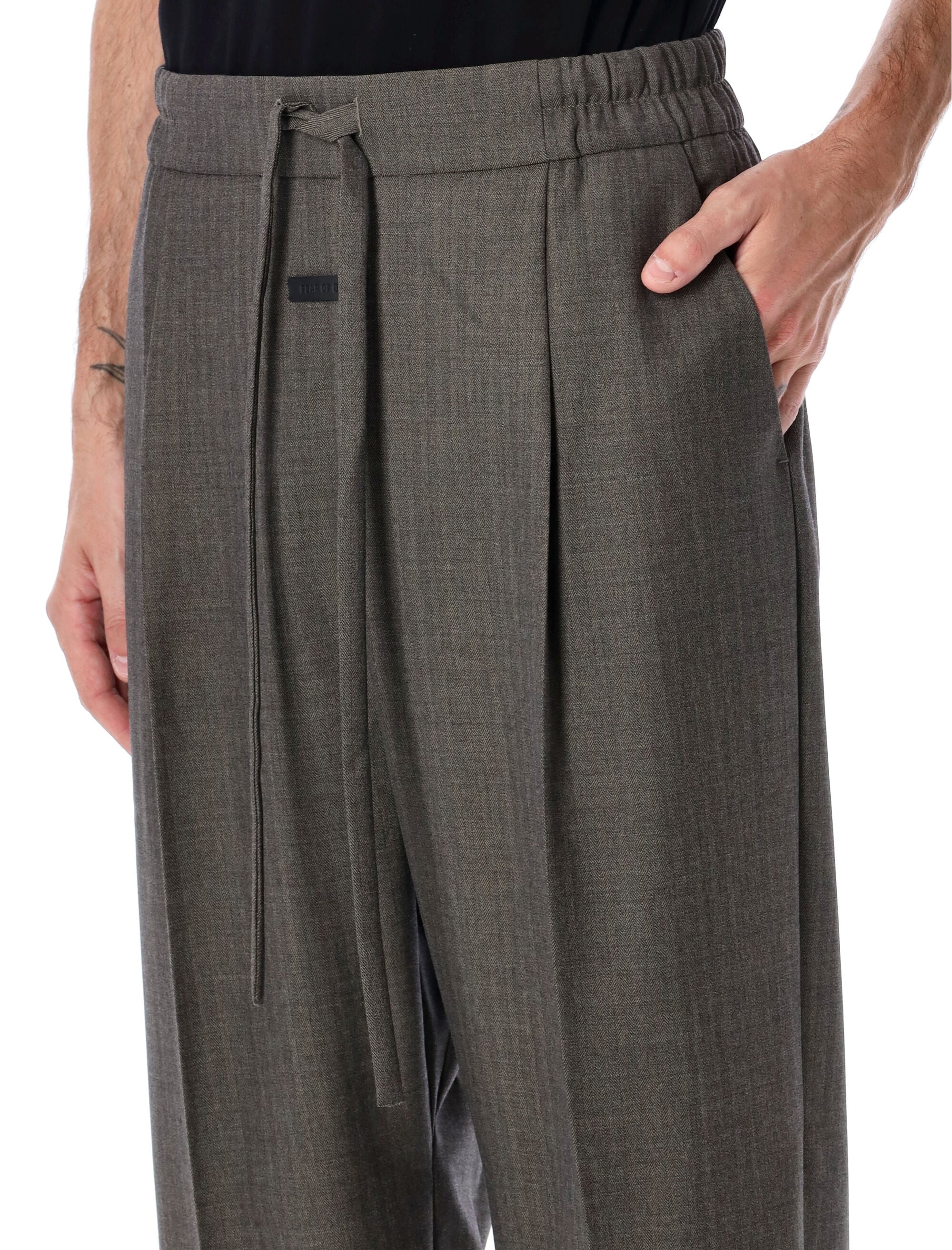 FEAR OF GOD Heather Chevron Wool Drawstring Pants - Size L
