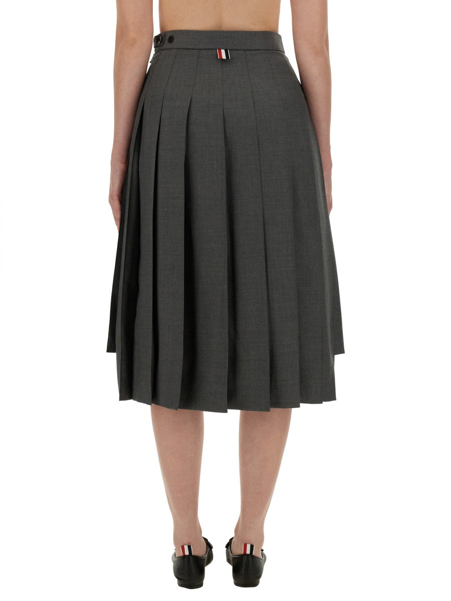 THOM BROWNE Pleated Midi Skirt - Size 40