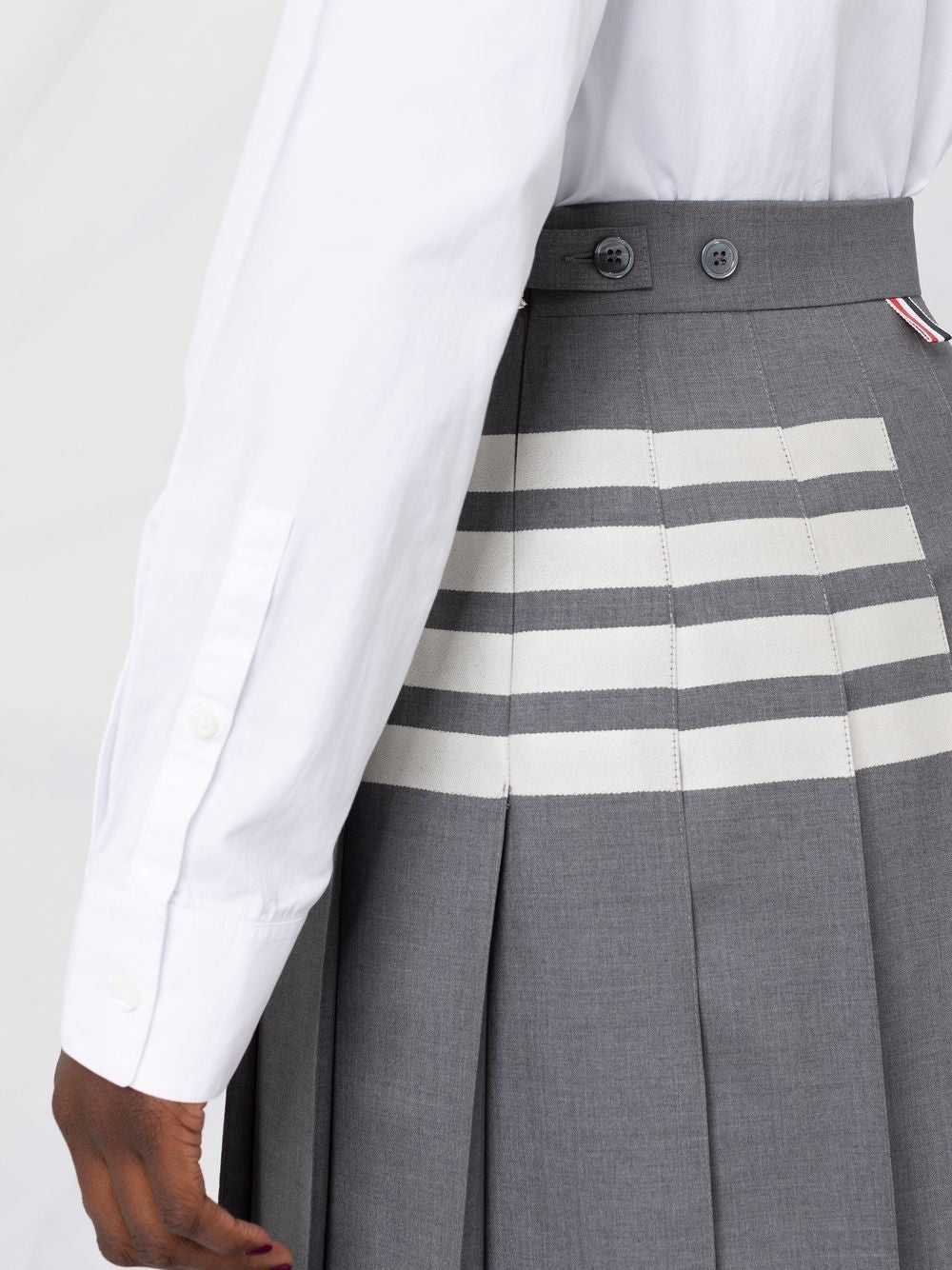 THOM BROWNE Mid Length Pleated Skirt for Women