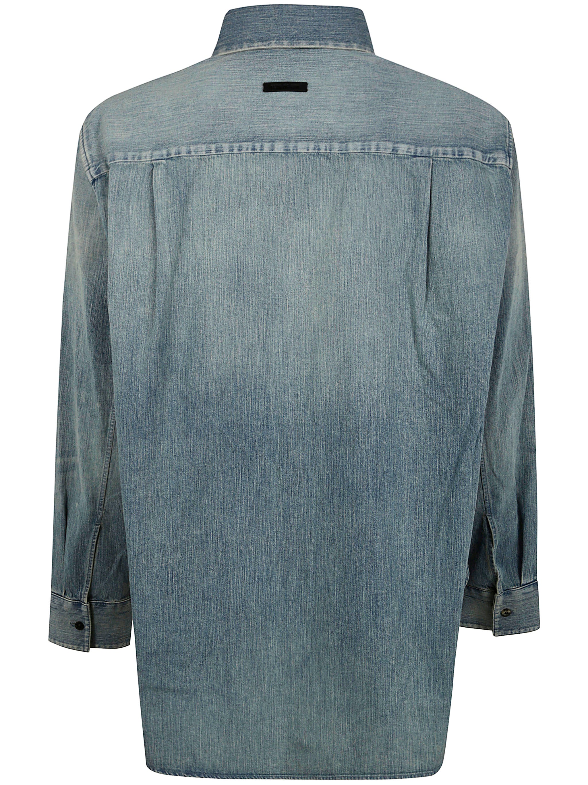 FEAR OF GOD Essential Denim Button Up Shirt - Medium