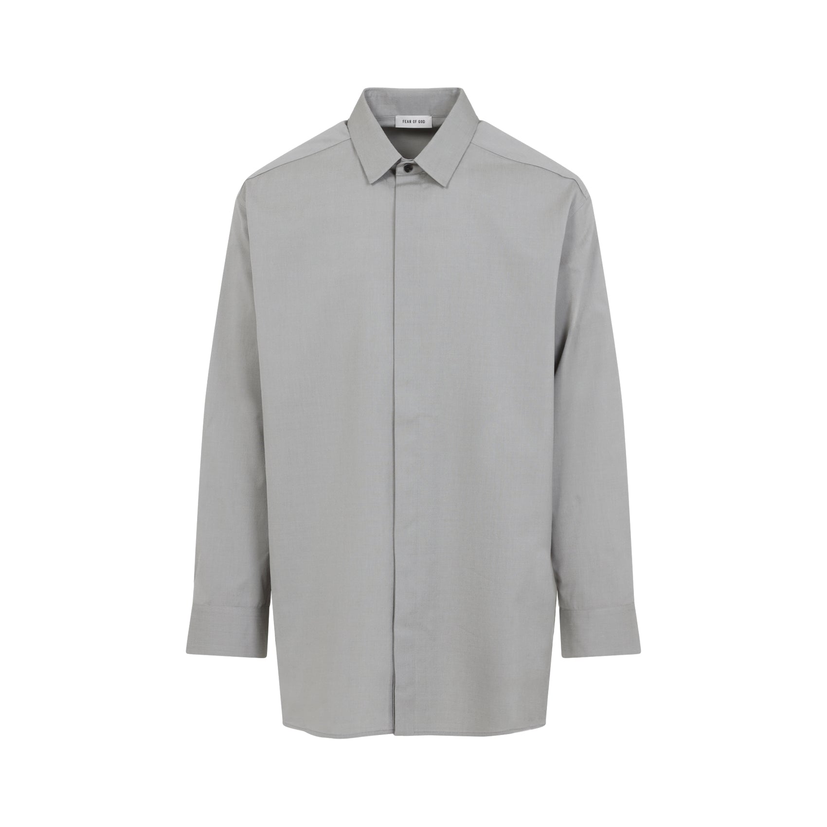 FEAR OF GOD Men's Mélange Cotton Shirt with Hidden Buttoning