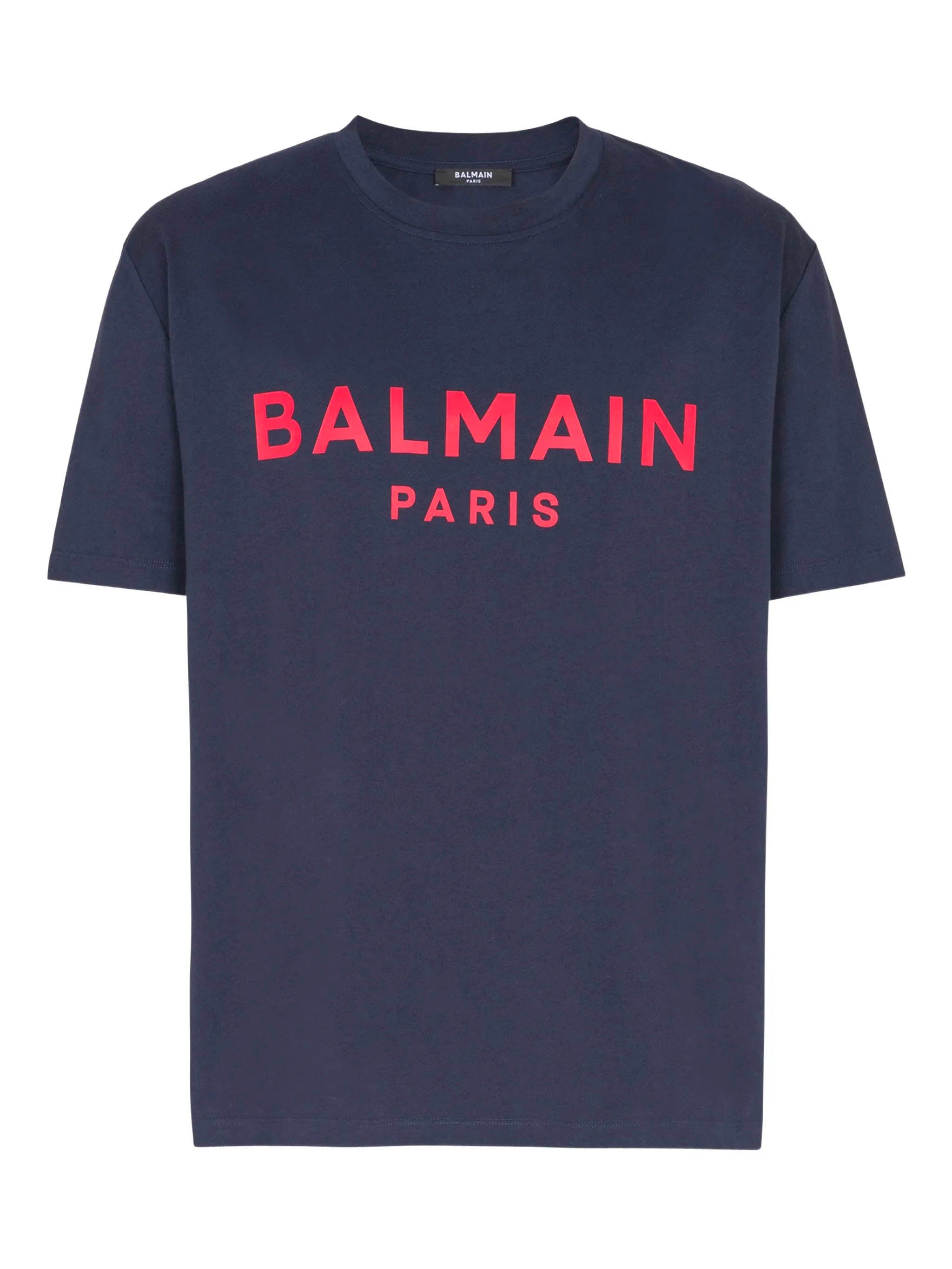 BALMAIN Men's Regular Fit T-Shirt with Paris Logo - Size M