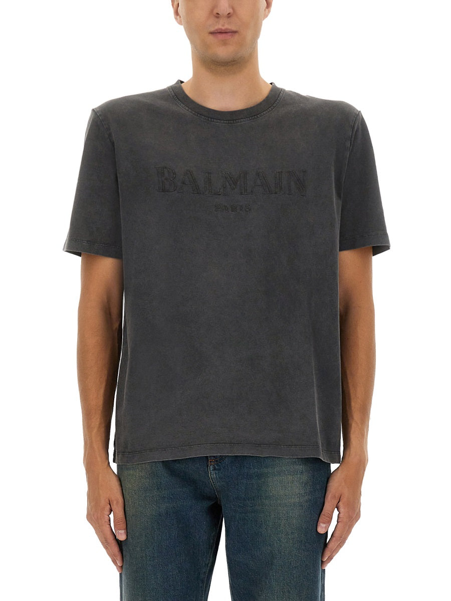 BALMAIN Embroidered Logo T-Shirt - Size L