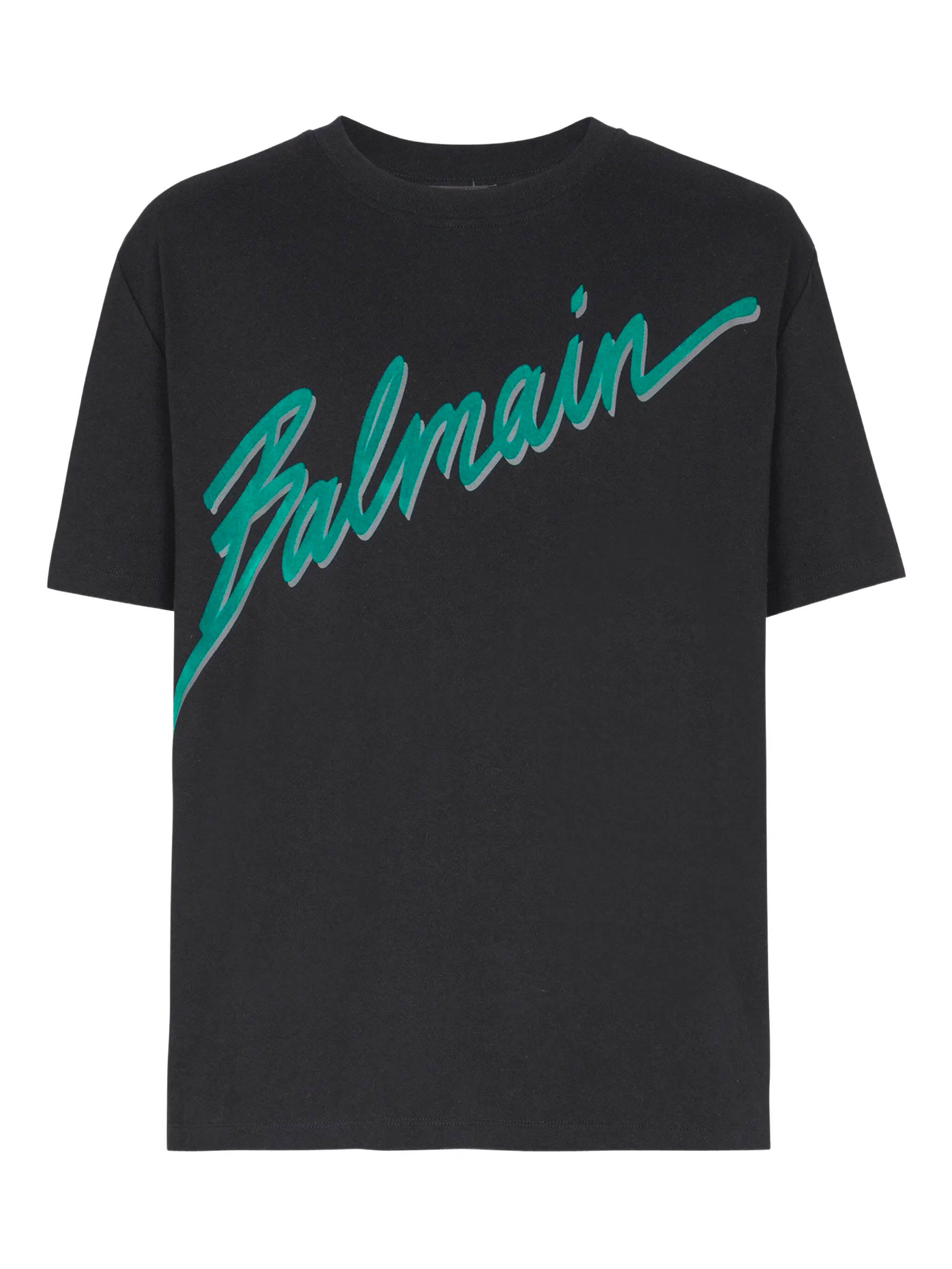 BALMAIN Men's Regular Fit Letter Flocked T-Shirt - Size M