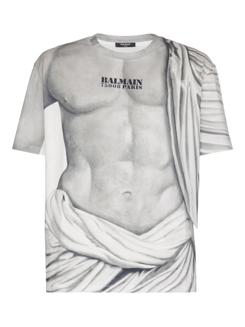 BALMAIN Cotton Graphic Tee for Men - FW25 Collection