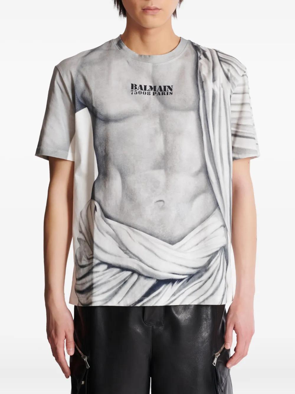 BALMAIN Cotton Graphic Tee for Men - FW25 Collection