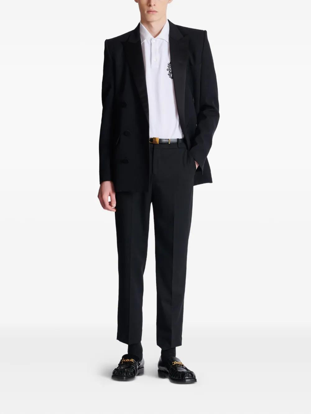 BALMAIN Logo Print Polo Shirt