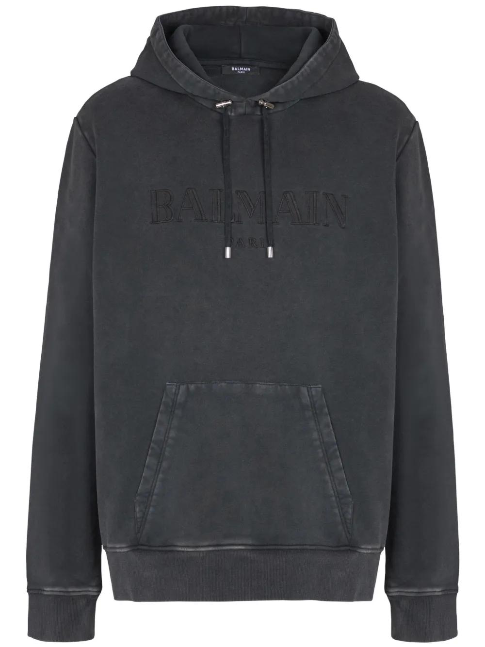 BALMAIN Men's Embroidered Logo Hoodie