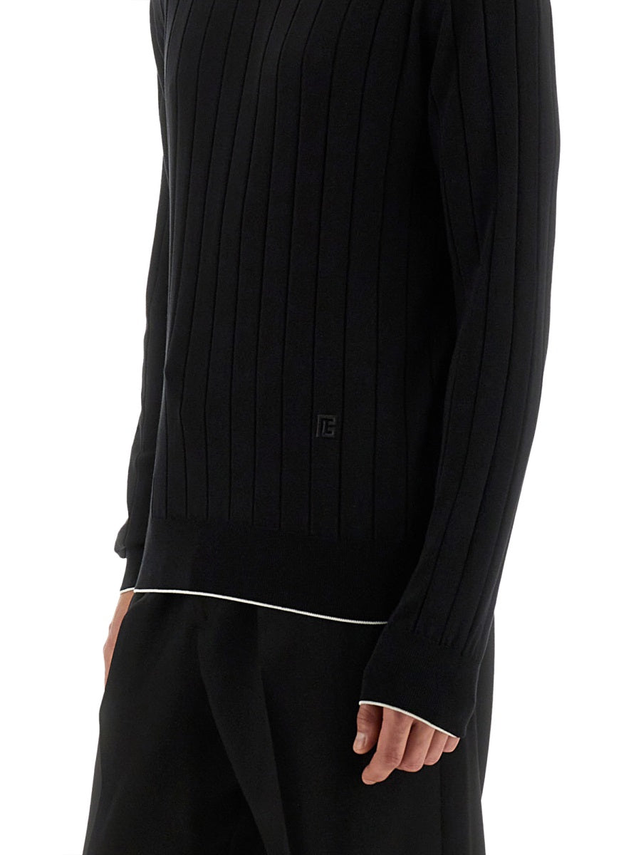 BALMAIN Silk Cotton Sweater for Men - Fall/Winter 2025