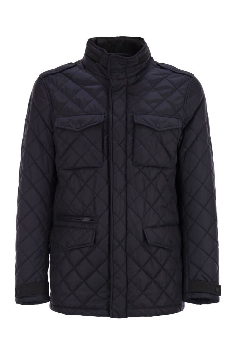 HERNO Men's Field Jacket with Diamond Quilting